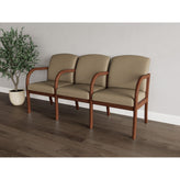 Weston Waiting Reception 3 Seat Tandem Seating Wood Frame