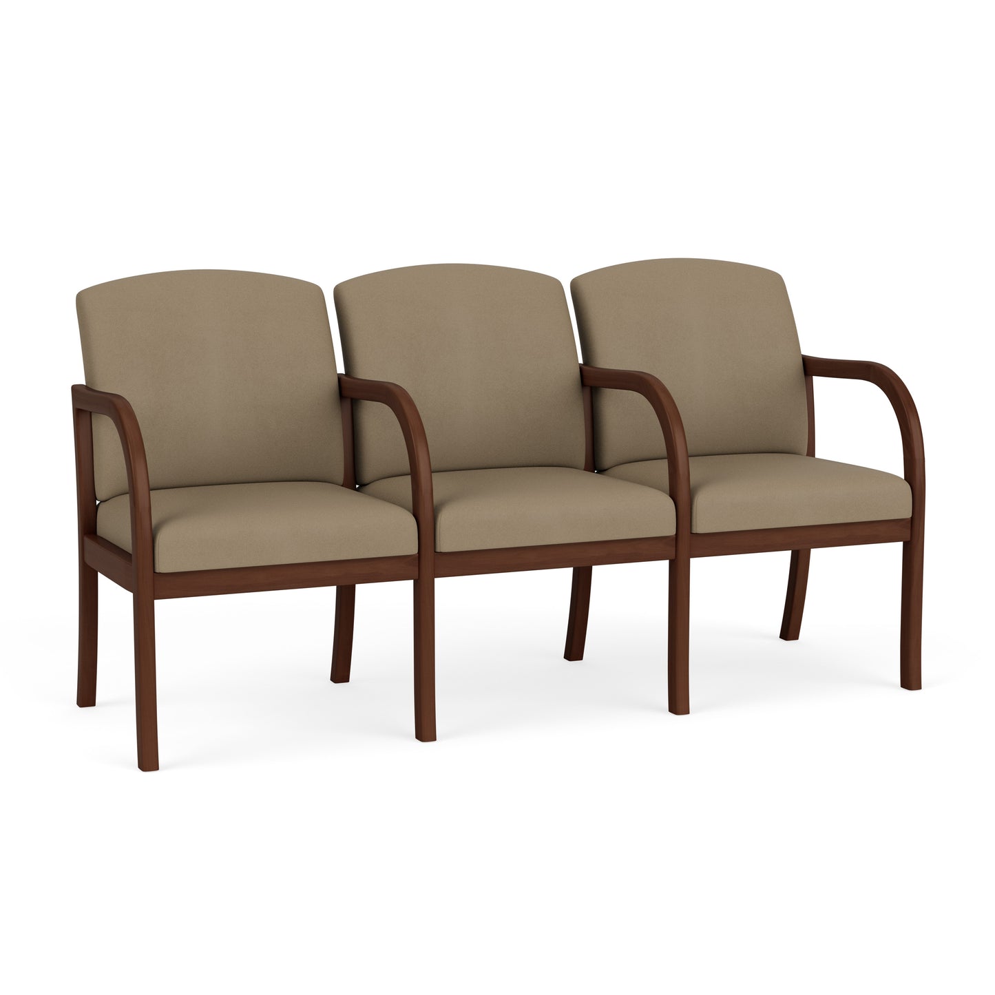 Weston Waiting Reception 3 Seat Tandem Seating Wood Frame