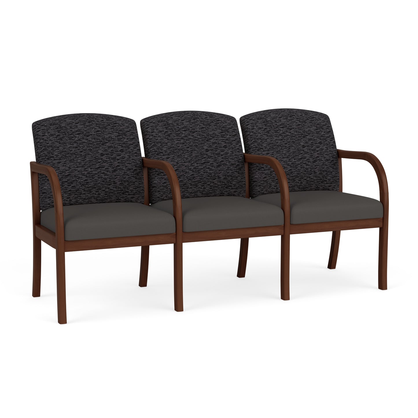 Weston Waiting Reception 3 Seat Tandem Seating Wood Frame