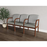 Weston Waiting Reception 3 Seat Tandem Seating Wood Frame