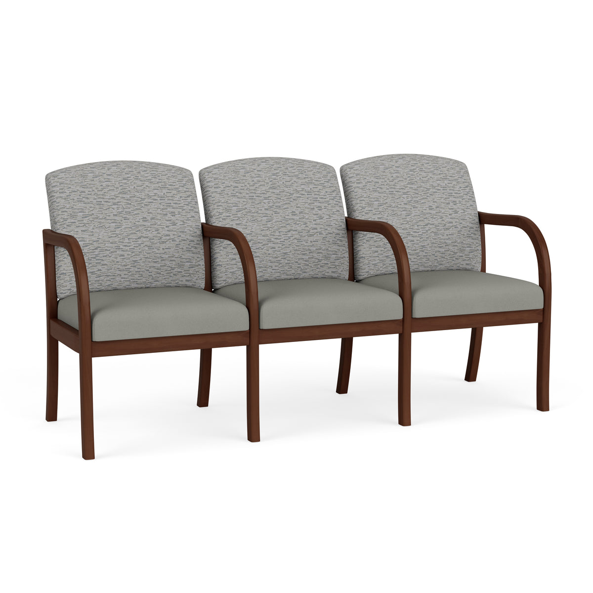 Weston Waiting Reception 3 Seat Tandem Seating Wood Frame