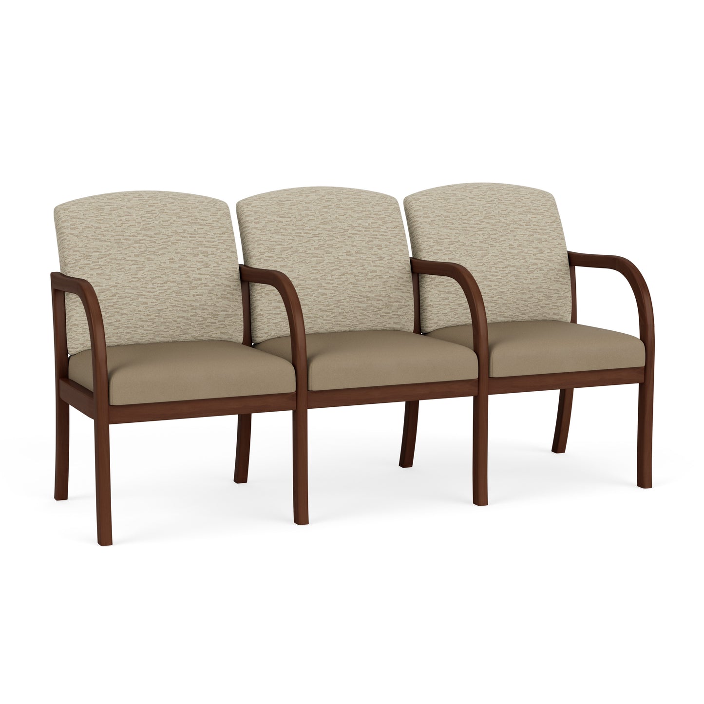 Weston Waiting Reception 3 Seat Tandem Seating Wood Frame