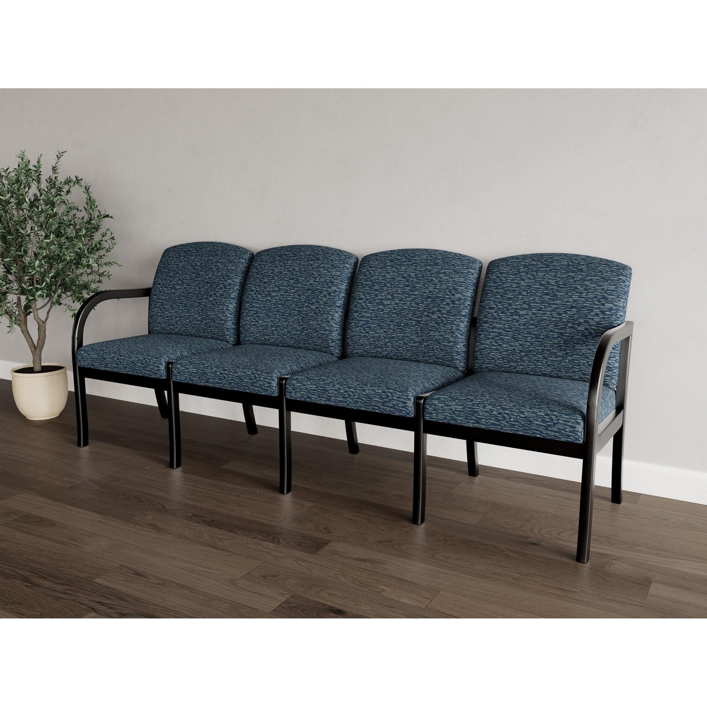 Weston Waiting Reception 4 Seat Tandem Seating Wood Frame No Center Arms