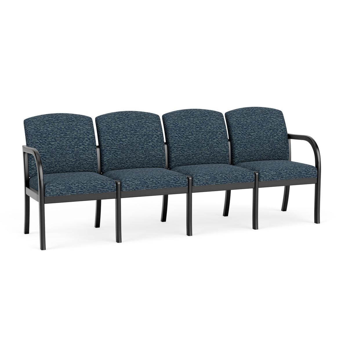 Weston Waiting Reception 4 Seat Tandem Seating Wood Frame No Center Arms