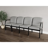 Weston Waiting Reception 4 Seat Tandem Seating Wood Frame No Center Arms