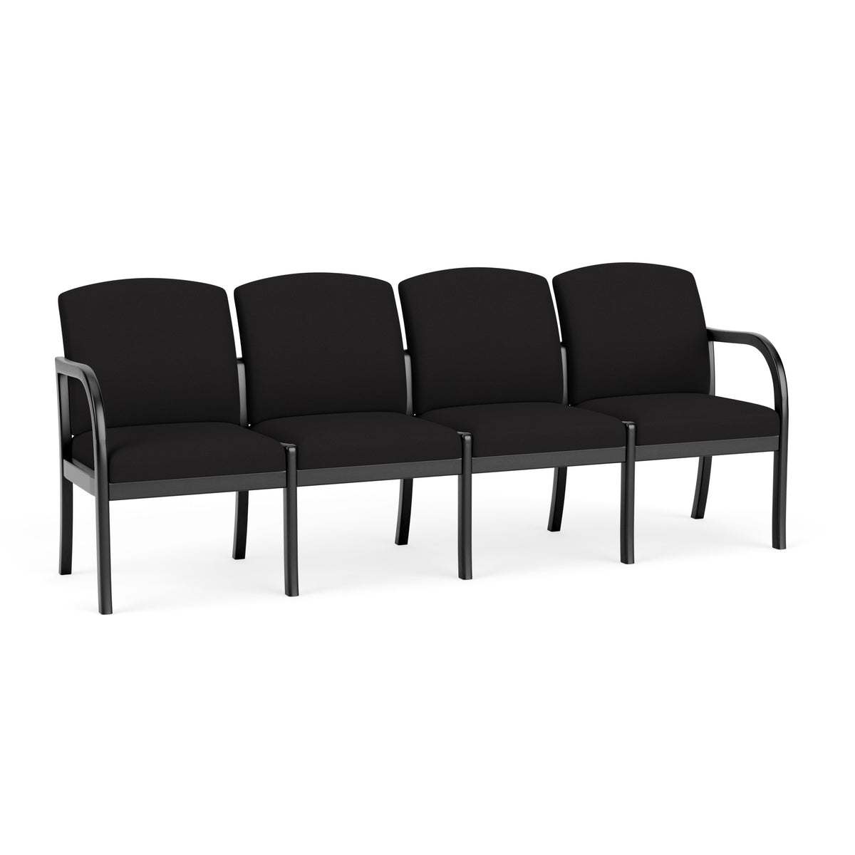 Weston Waiting Reception 4 Seat Tandem Seating Wood Frame No Center Arms