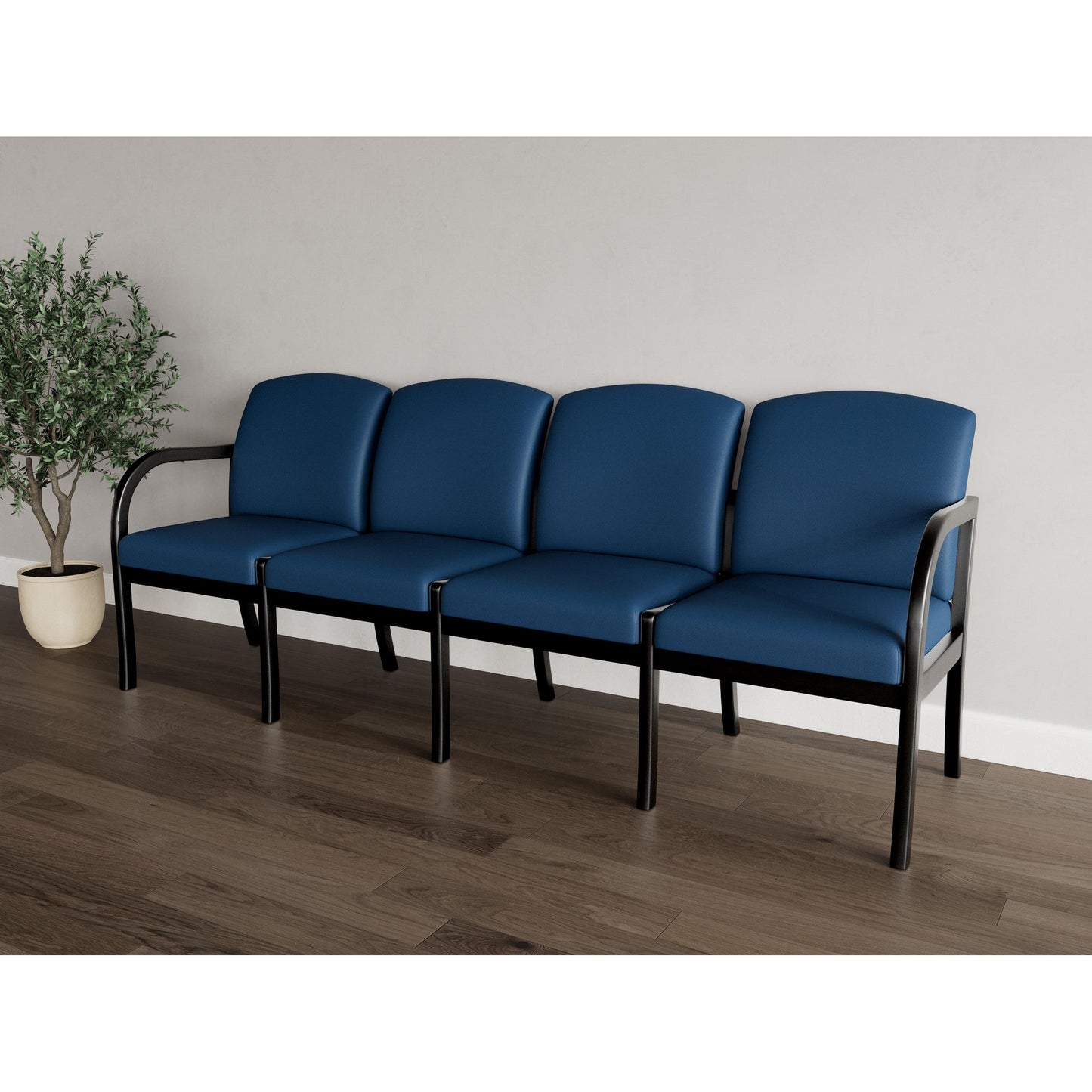 Weston Waiting Reception 4 Seat Tandem Seating Wood Frame No Center Arms