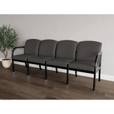 Weston Waiting Reception 4 Seat Tandem Seating Wood Frame No Center Arms