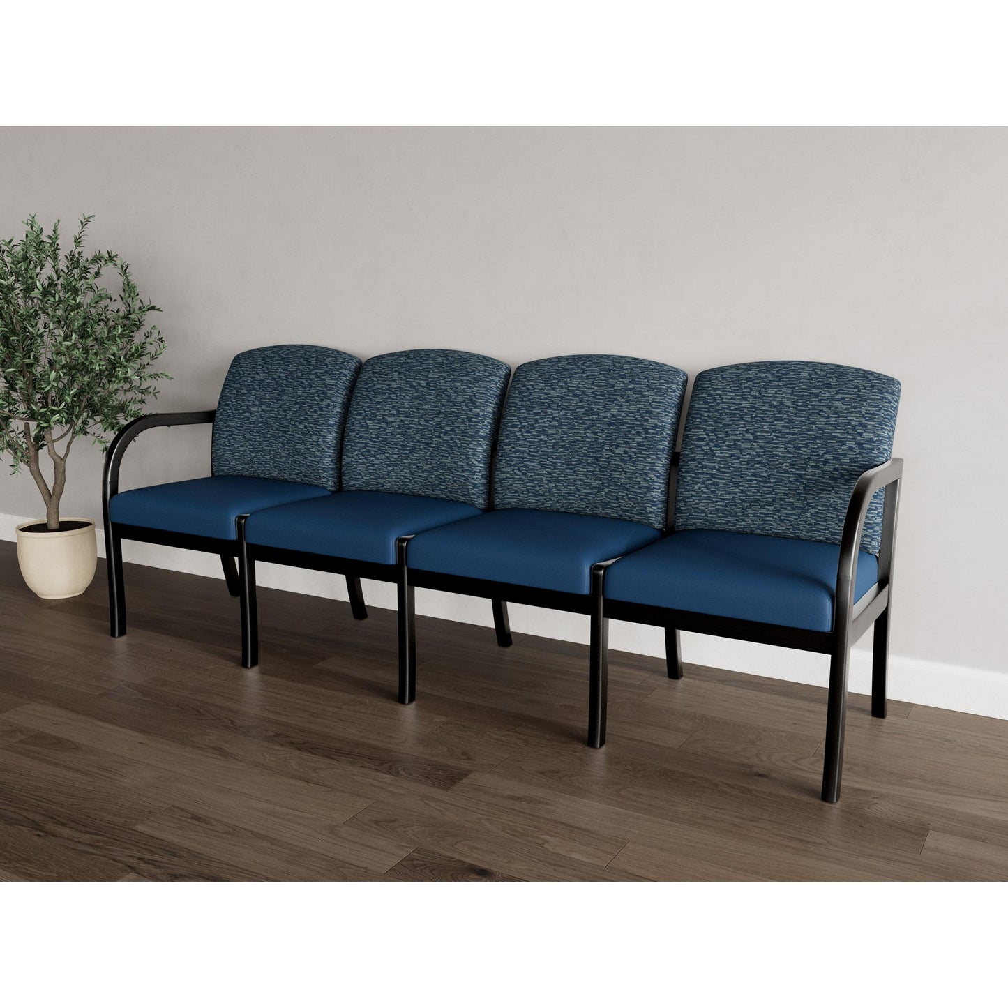 Weston Waiting Reception 4 Seat Tandem Seating Wood Frame No Center Arms