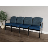 Weston Waiting Reception 4 Seat Tandem Seating Wood Frame No Center Arms