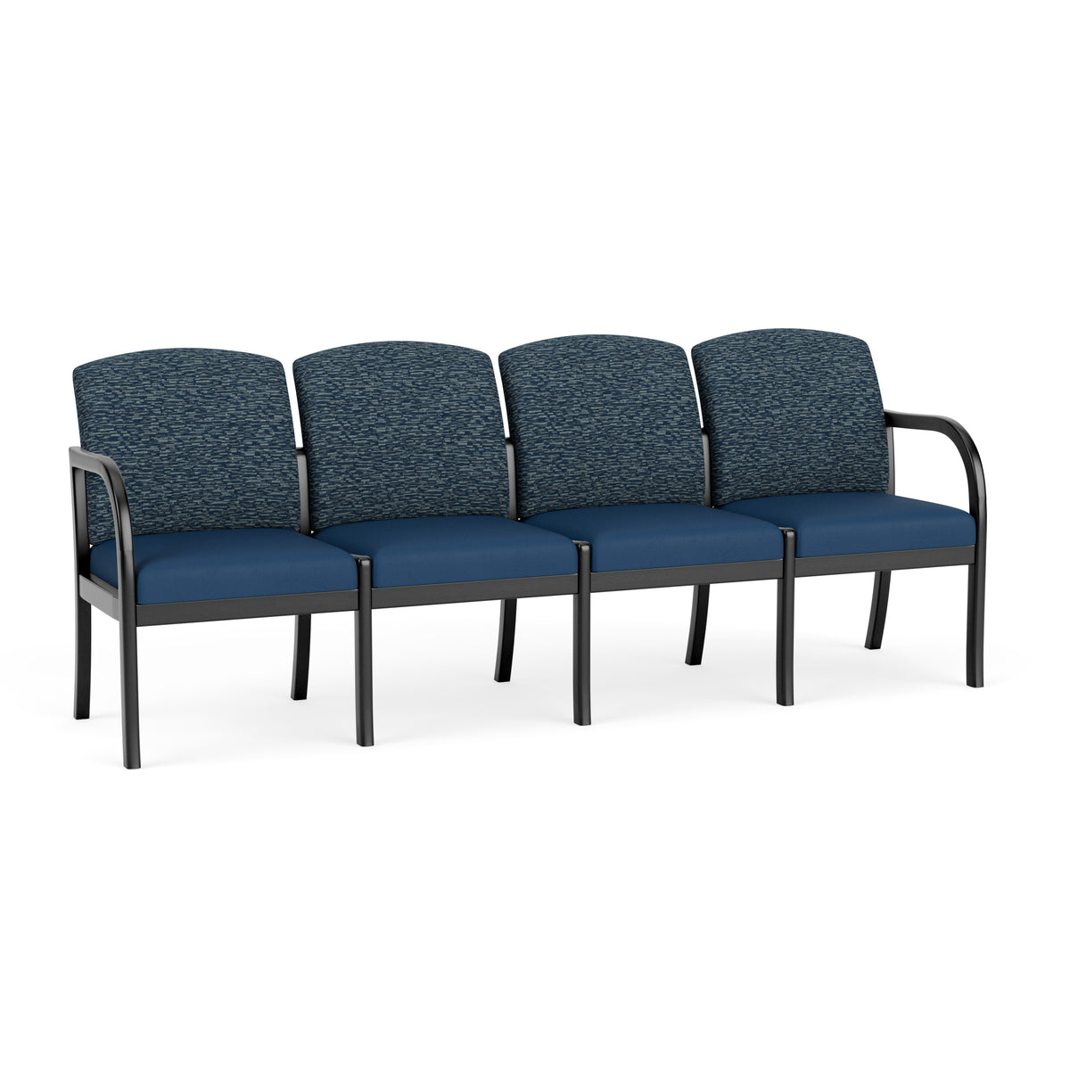 Weston Waiting Reception 4 Seat Tandem Seating Wood Frame No Center Arms