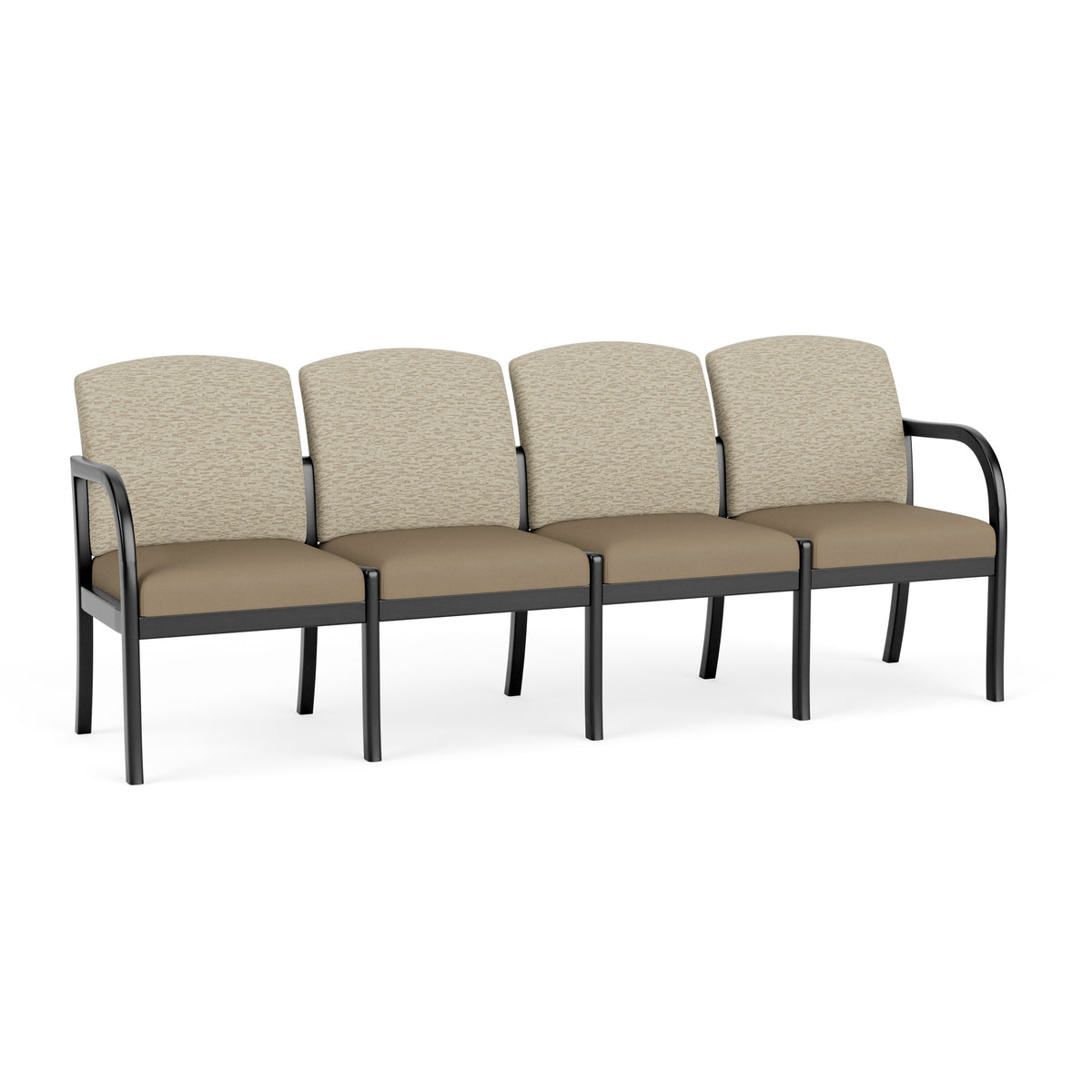 Weston Waiting Reception 4 Seat Tandem Seating Wood Frame No Center Arms