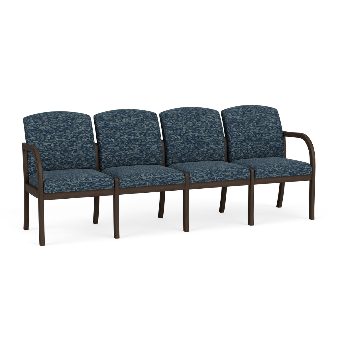 Weston Waiting Reception 4 Seat Tandem Seating Wood Frame No Center Arms