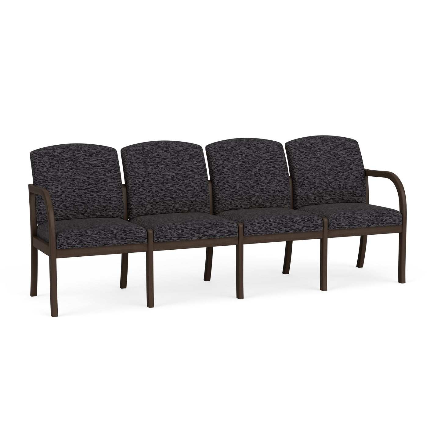 Weston Waiting Reception 4 Seat Tandem Seating Wood Frame No Center Arms