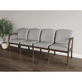 Weston Waiting Reception 4 Seat Tandem Seating Wood Frame No Center Arms