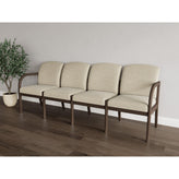 Weston Waiting Reception 4 Seat Tandem Seating Wood Frame No Center Arms