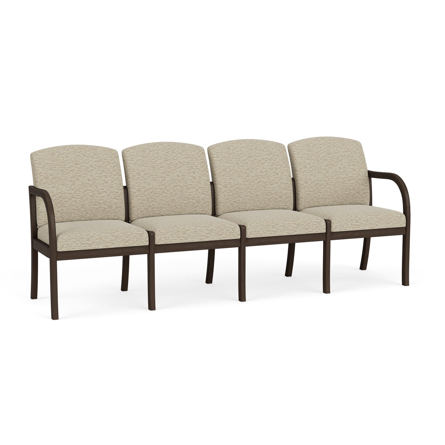 Weston Waiting Reception 4 Seat Tandem Seating Wood Frame No Center Arms