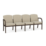 Weston Waiting Reception 4 Seat Tandem Seating Wood Frame No Center Arms