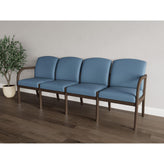 Weston Waiting Reception 4 Seat Tandem Seating Wood Frame No Center Arms
