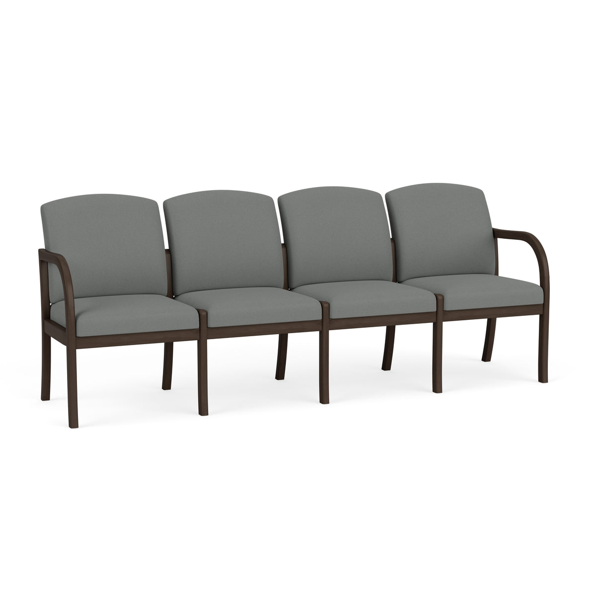 Weston Waiting Reception 4 Seat Tandem Seating Wood Frame No Center Arms