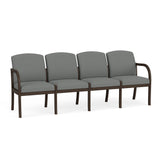 Weston Waiting Reception 4 Seat Tandem Seating Wood Frame No Center Arms