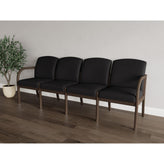Weston Waiting Reception 4 Seat Tandem Seating Wood Frame No Center Arms