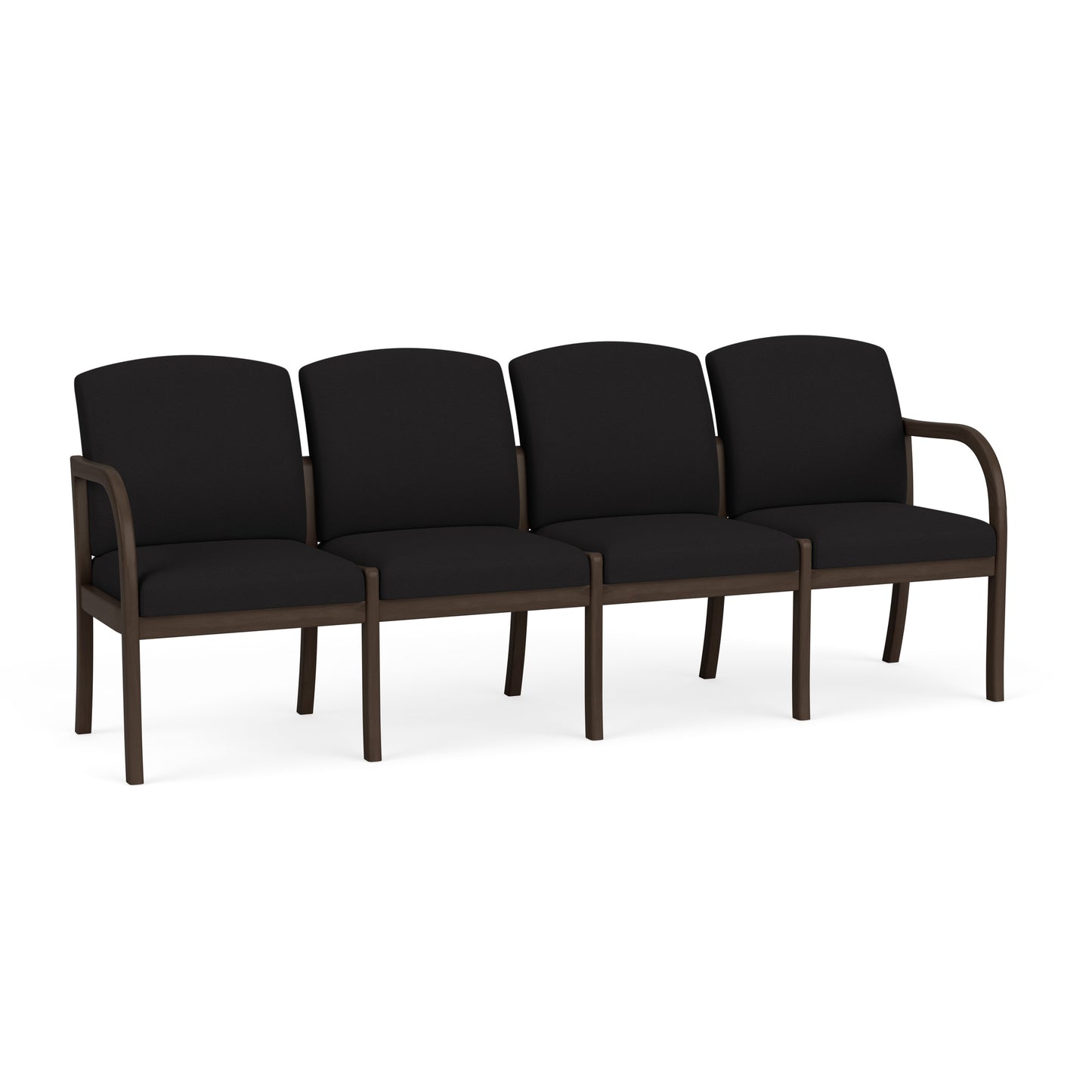 Weston Waiting Reception 4 Seat Tandem Seating Wood Frame No Center Arms