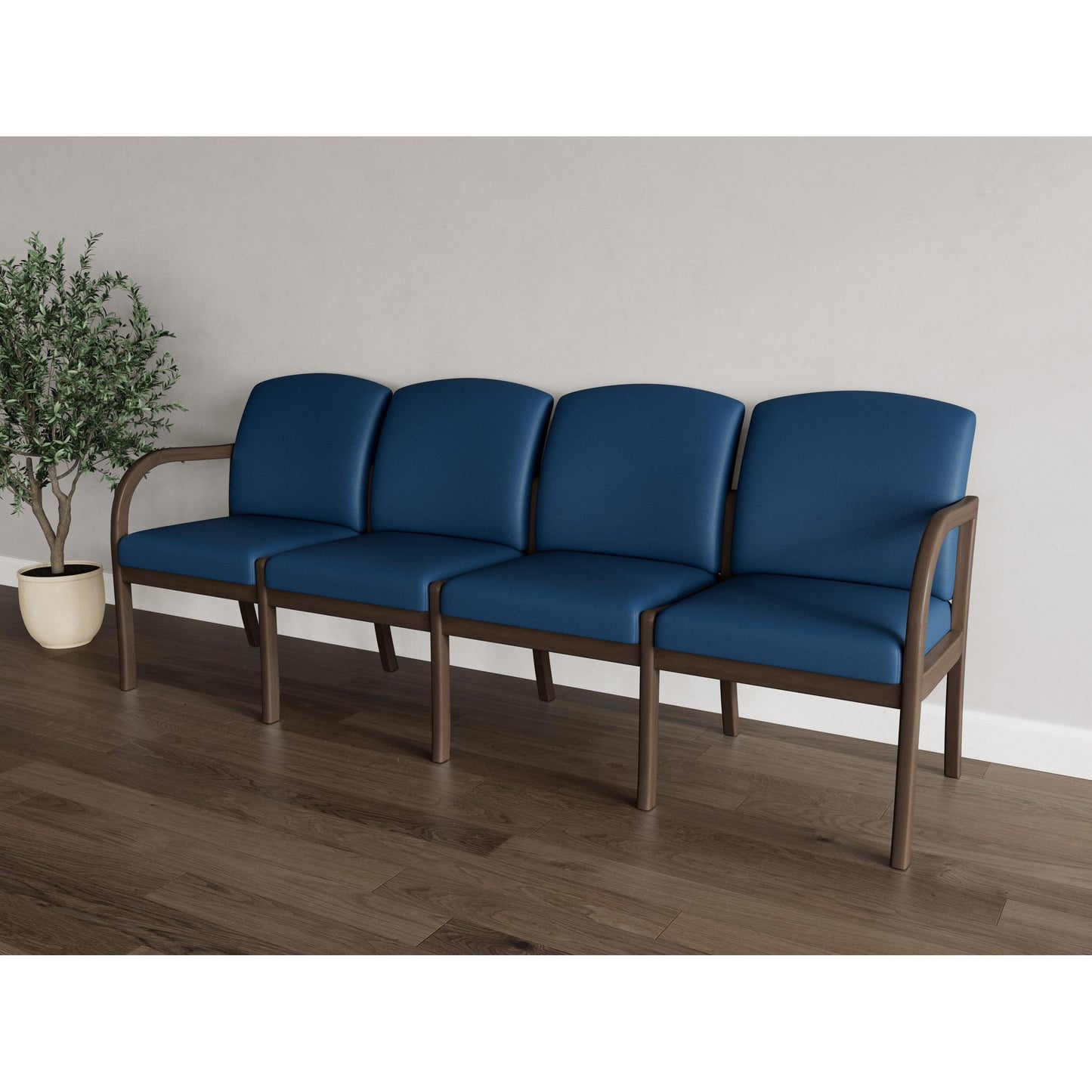 Weston Waiting Reception 4 Seat Tandem Seating Wood Frame No Center Arms