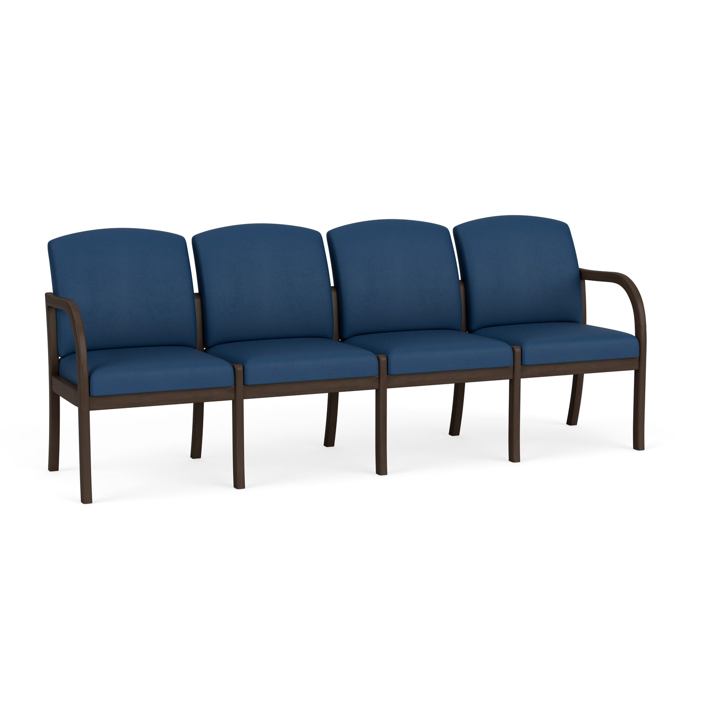 Weston Waiting Reception 4 Seat Tandem Seating Wood Frame No Center Arms