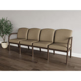 Weston Waiting Reception 4 Seat Tandem Seating Wood Frame No Center Arms