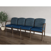 Weston Waiting Reception 4 Seat Tandem Seating Wood Frame No Center Arms