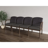 Weston Waiting Reception 4 Seat Tandem Seating Wood Frame No Center Arms
