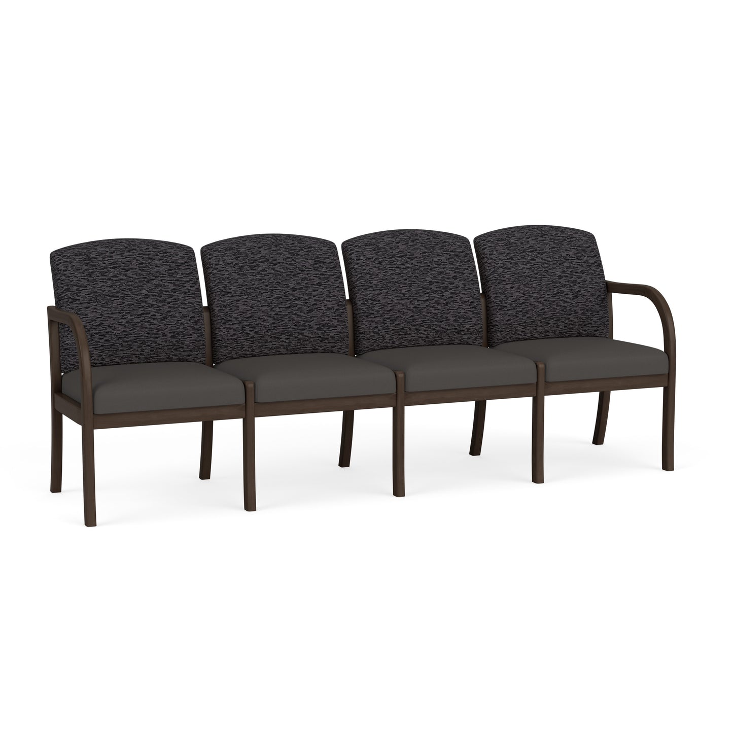 Weston Waiting Reception 4 Seat Tandem Seating Wood Frame No Center Arms