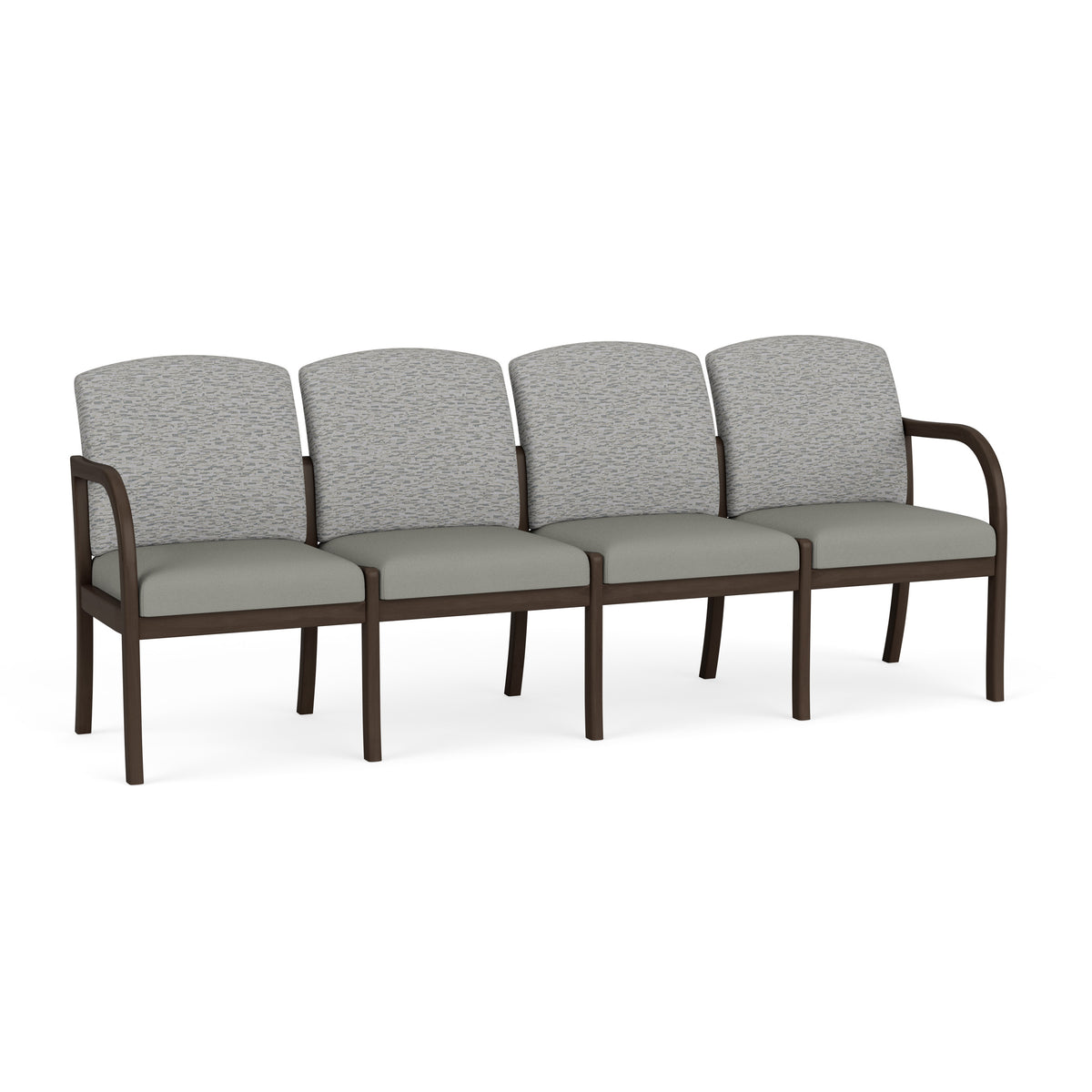 Weston Waiting Reception 4 Seat Tandem Seating Wood Frame No Center Arms