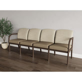 Weston Waiting Reception 4 Seat Tandem Seating Wood Frame No Center Arms