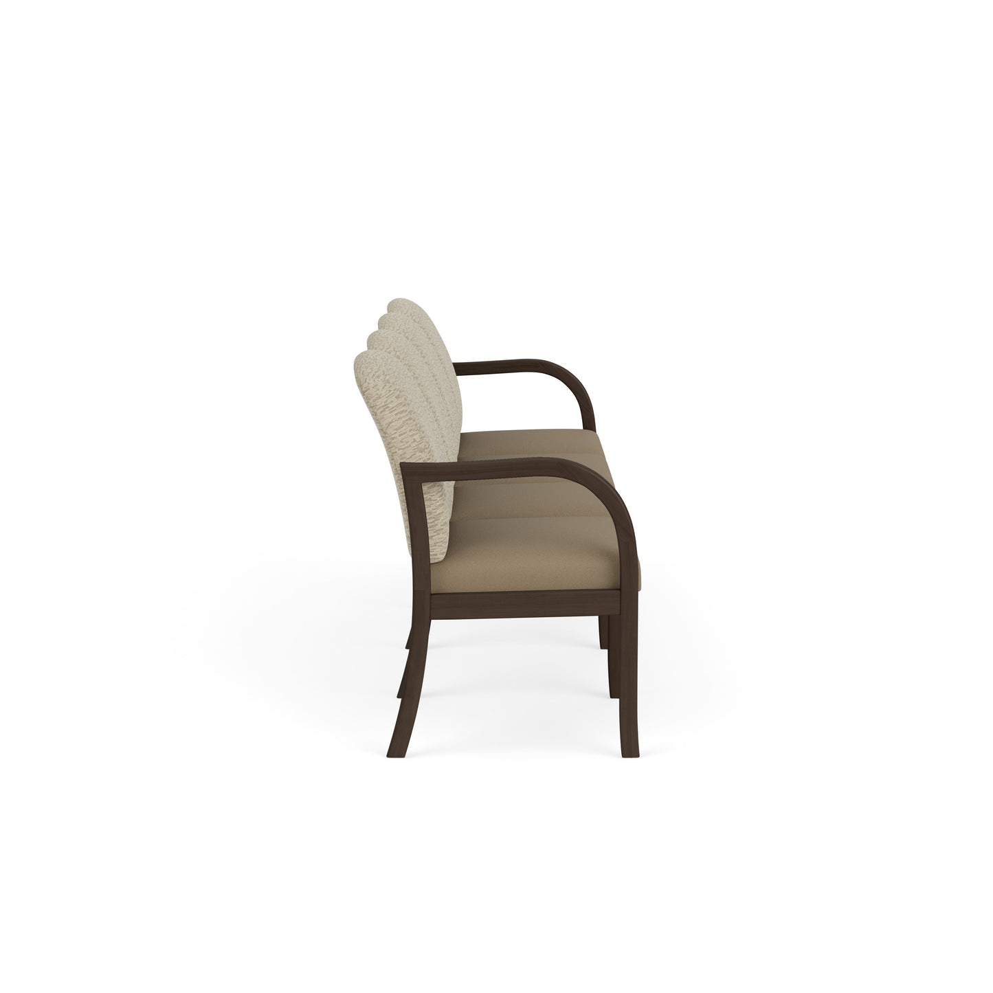 Weston Waiting Reception 4 Seat Tandem Seating Wood Frame No Center Arms