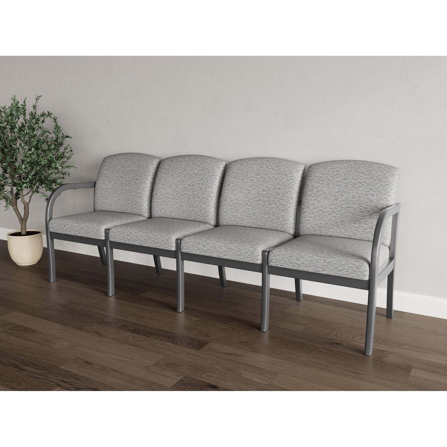 Weston Waiting Reception 4 Seat Tandem Seating Wood Frame No Center Arms