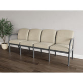 Weston Waiting Reception 4 Seat Tandem Seating Wood Frame No Center Arms
