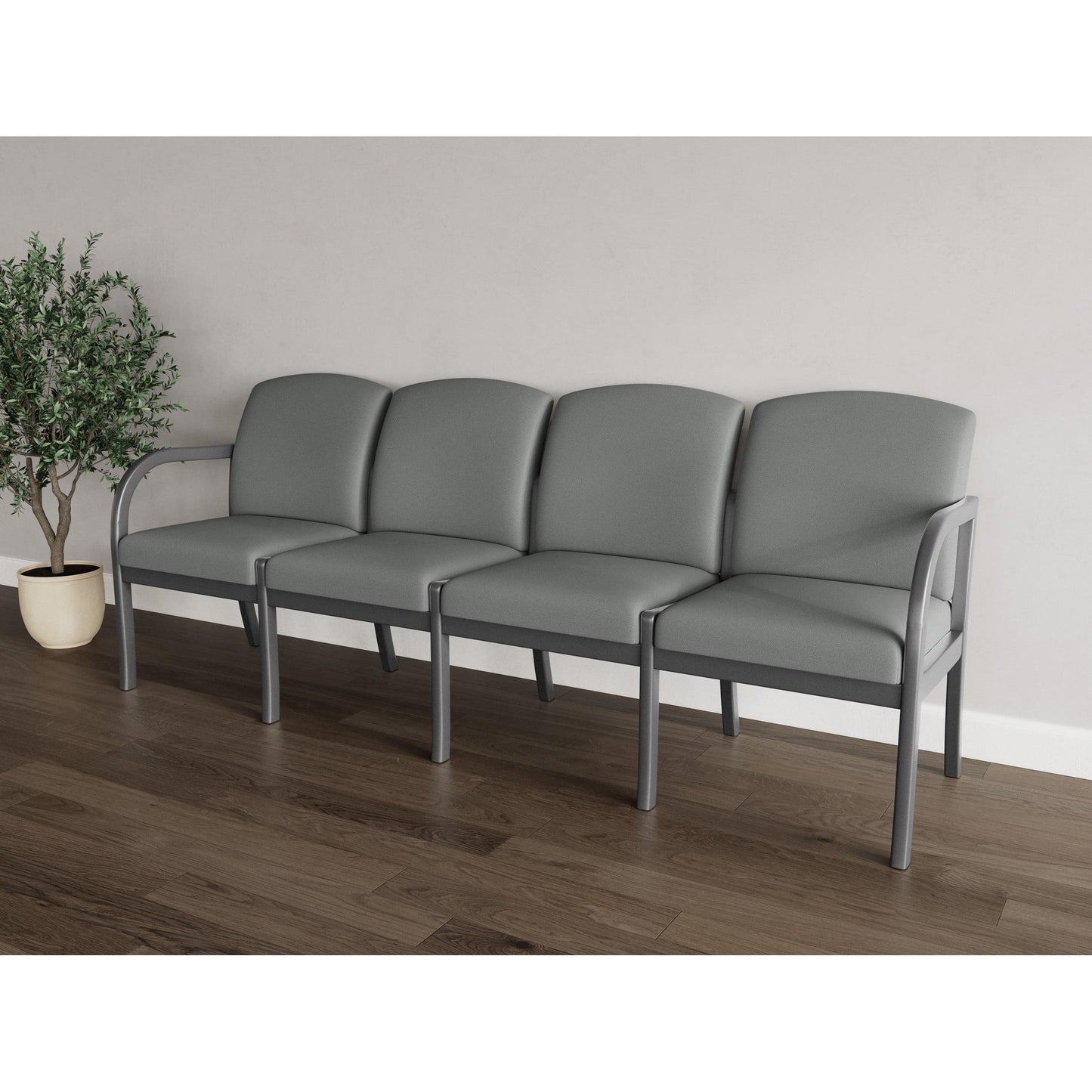 Weston Waiting Reception 4 Seat Tandem Seating Wood Frame No Center Arms