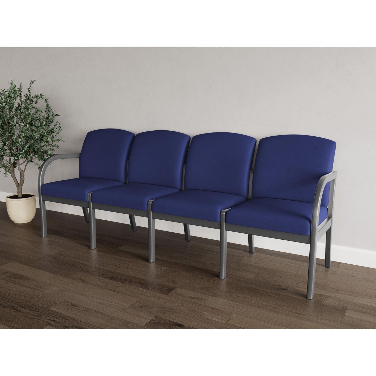 Weston Waiting Reception 4 Seat Tandem Seating Wood Frame No Center Arms