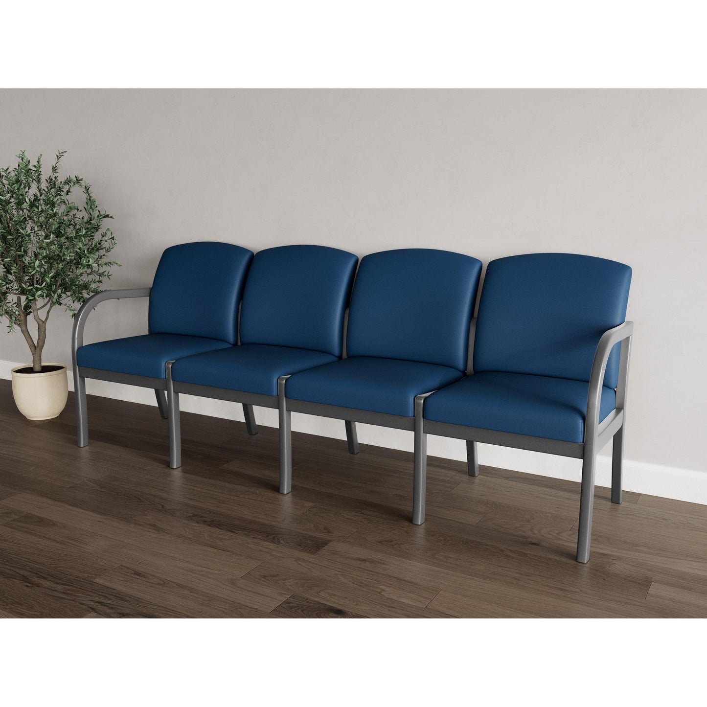 Weston Waiting Reception 4 Seat Tandem Seating Wood Frame No Center Arms
