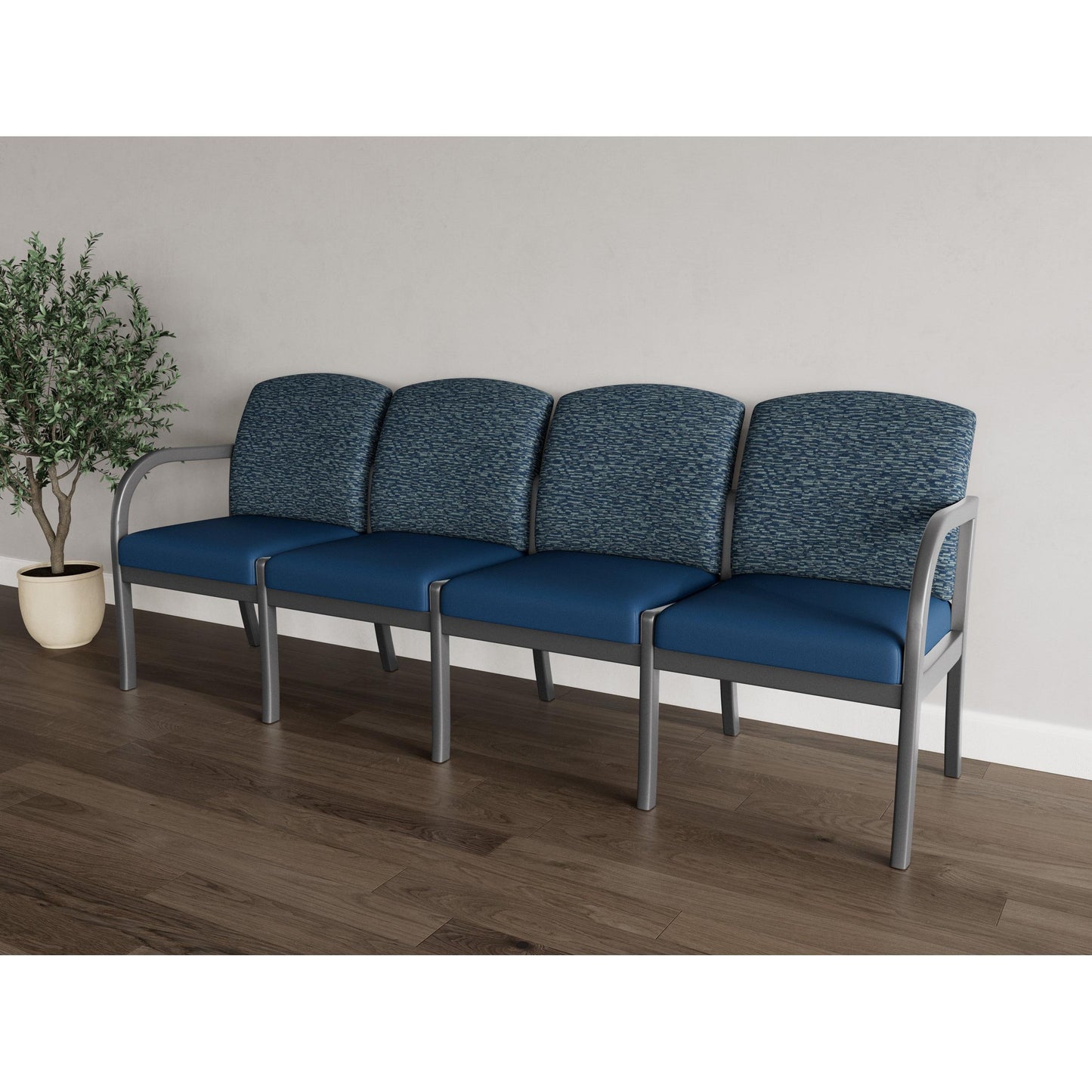 Weston Waiting Reception 4 Seat Tandem Seating Wood Frame No Center Arms