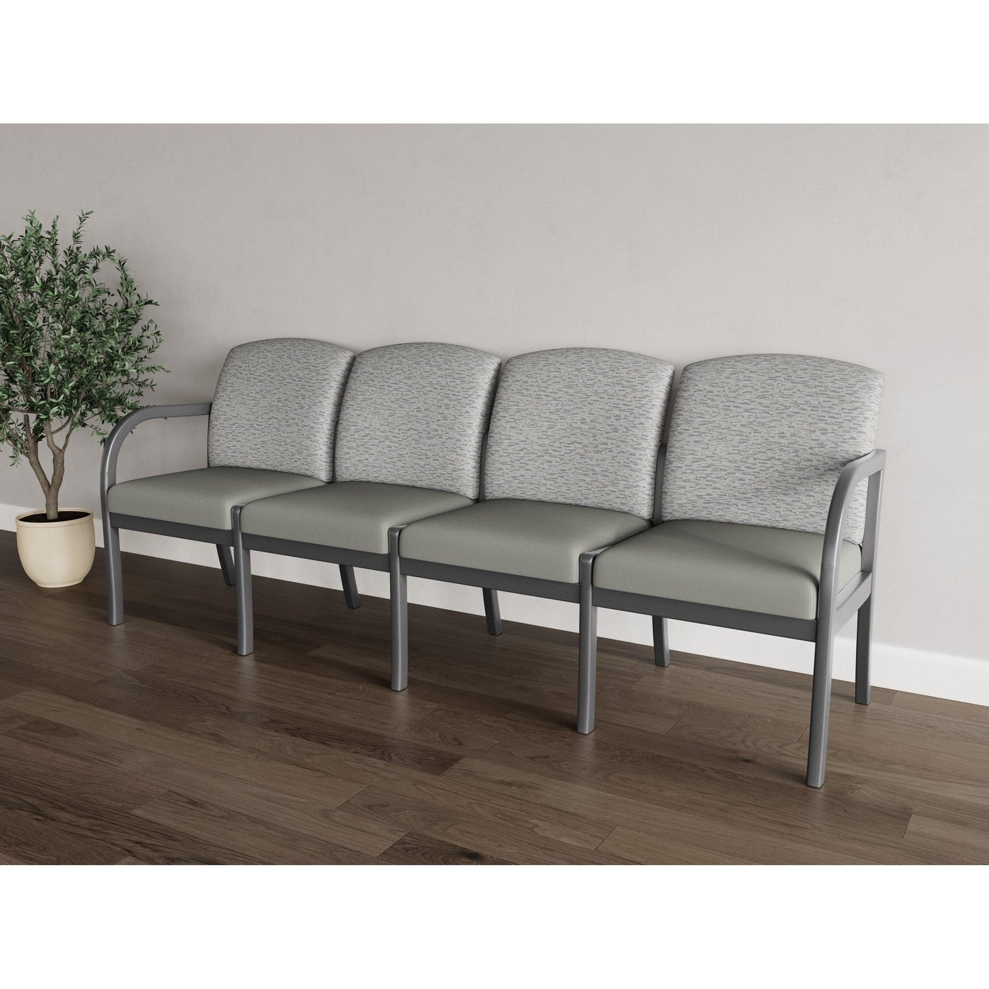 Weston Waiting Reception 4 Seat Tandem Seating Wood Frame No Center Arms