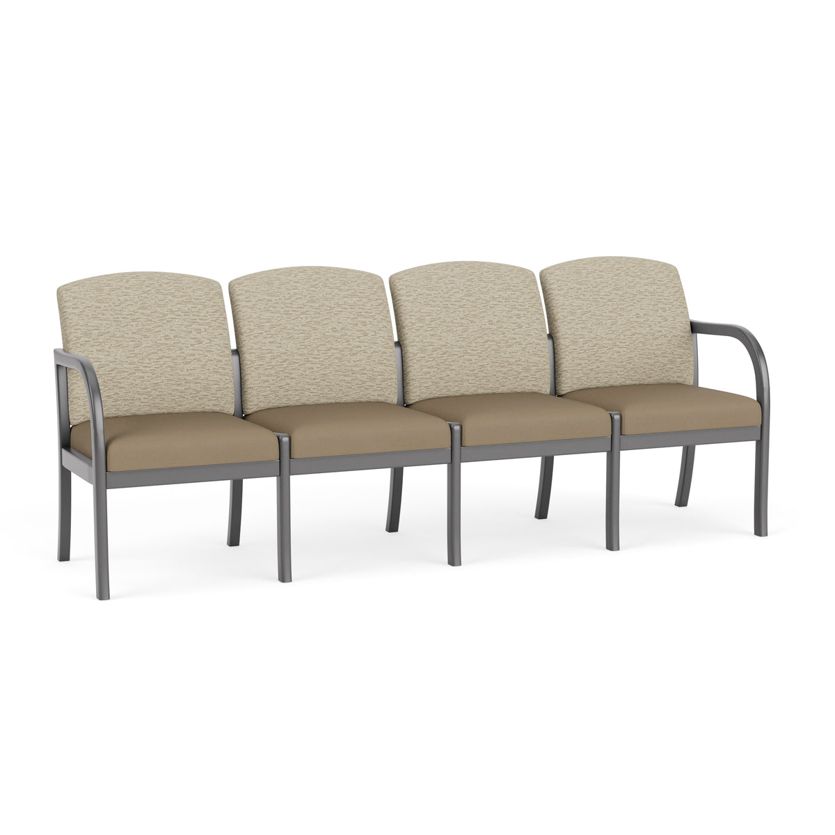 Weston Waiting Reception 4 Seat Tandem Seating Wood Frame No Center Arms