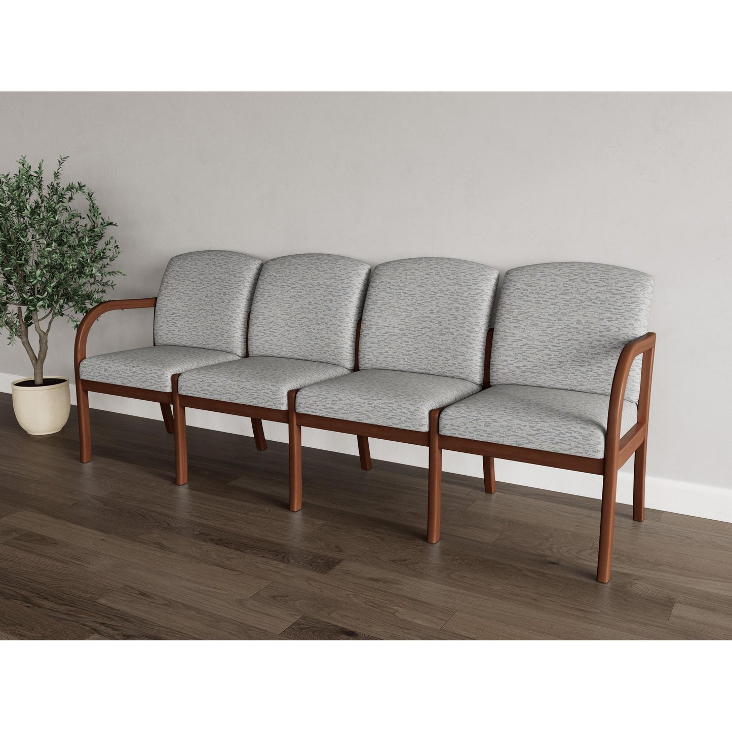 Weston Waiting Reception 4 Seat Tandem Seating Wood Frame No Center Arms