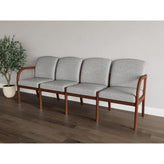 Weston Waiting Reception 4 Seat Tandem Seating Wood Frame No Center Arms