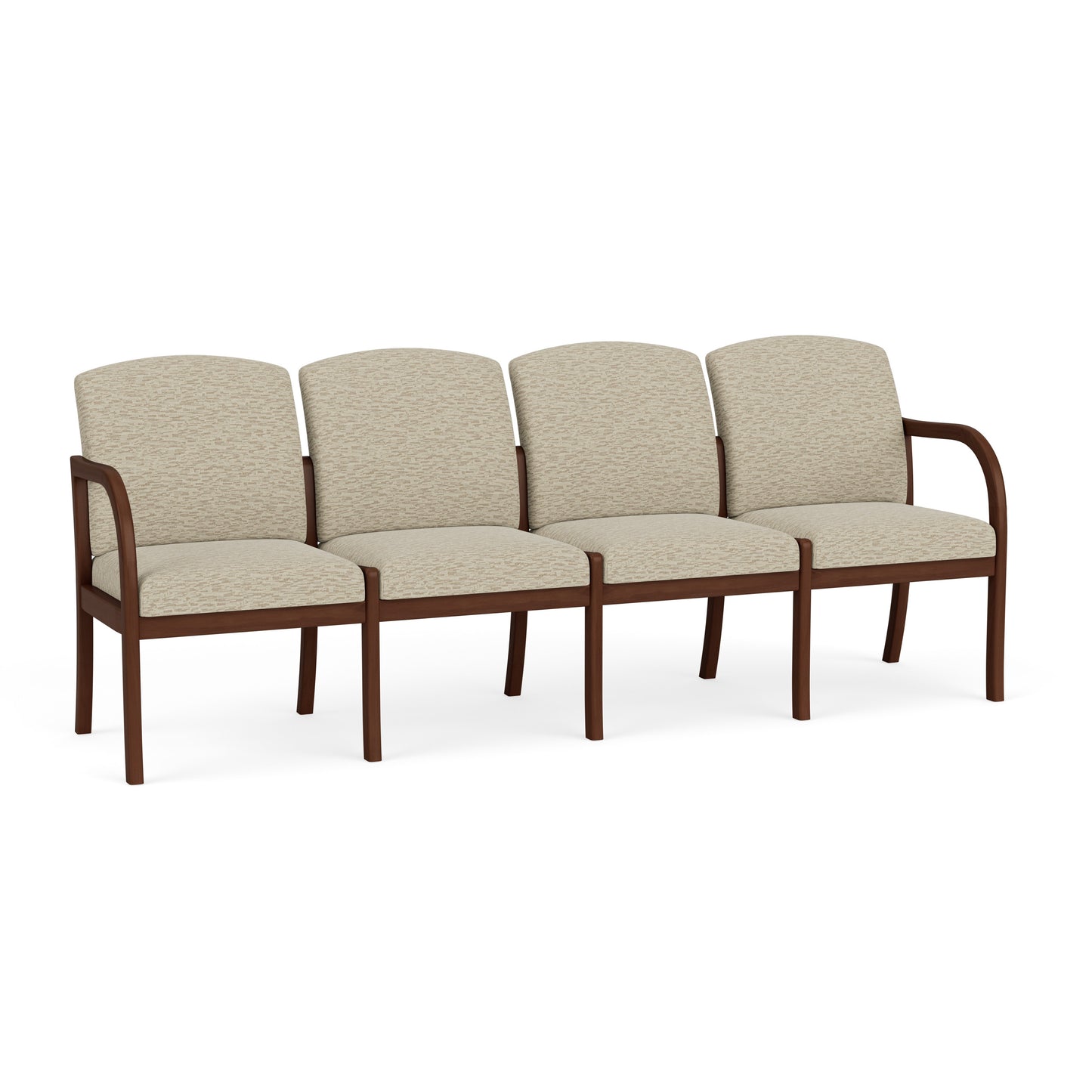 Weston Waiting Reception 4 Seat Tandem Seating Wood Frame No Center Arms