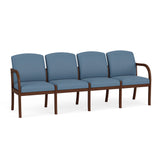Weston Waiting Reception 4 Seat Tandem Seating Wood Frame No Center Arms