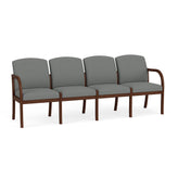 Weston Waiting Reception 4 Seat Tandem Seating Wood Frame No Center Arms