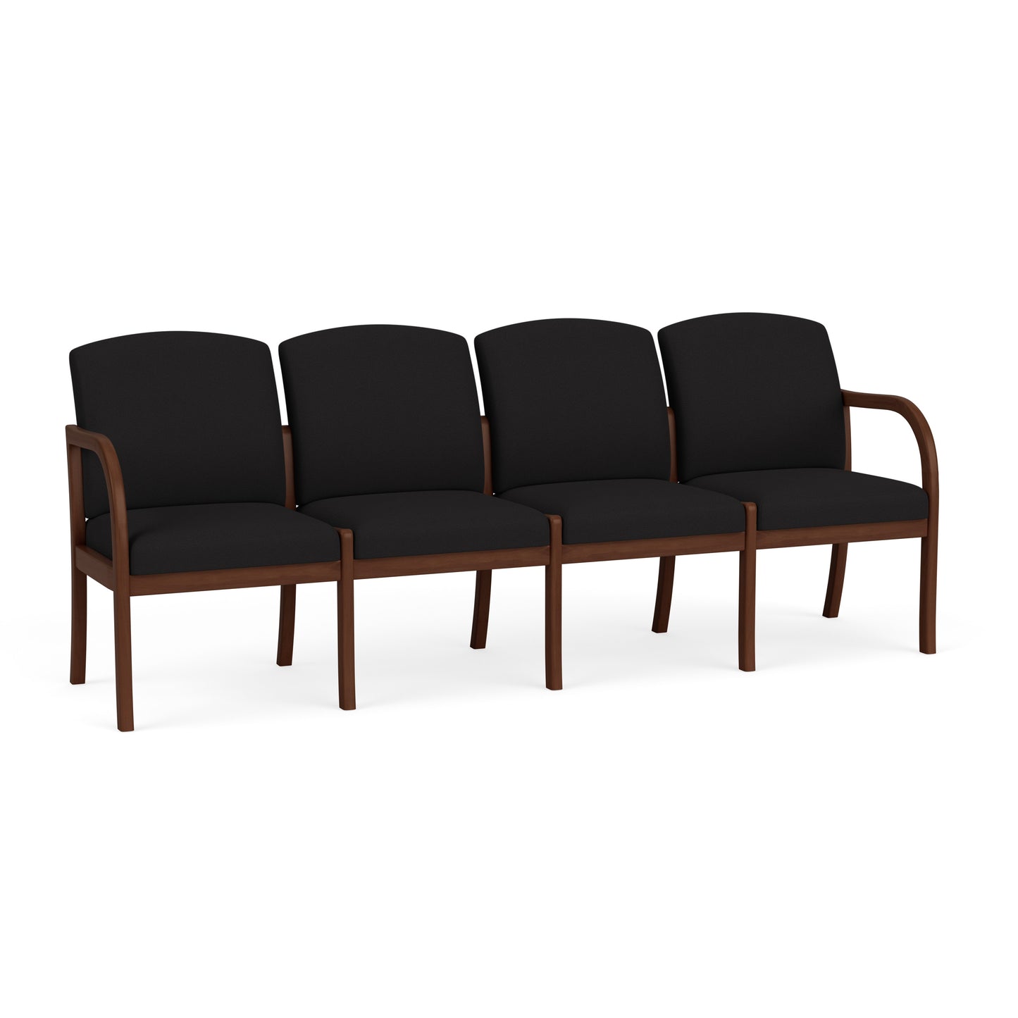 Weston Waiting Reception 4 Seat Tandem Seating Wood Frame No Center Arms
